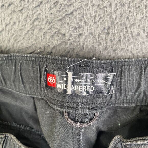 Mens 686 All Time Wide Taper black ripstop Cotton Cargo Small - Picture 6 of 10